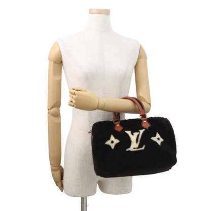 LOUIS VUITTON Speedy Bandouliere Noir/WhiteM11797 Monogram Shearling Size 30