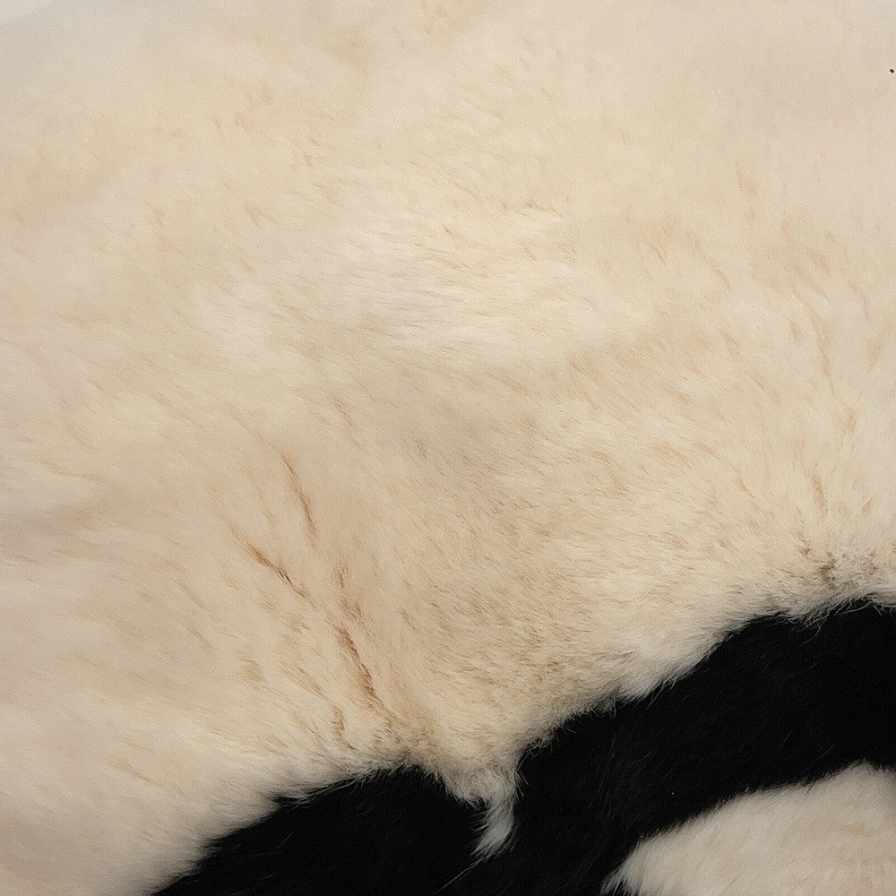 CHANEL Fur Arm Warmer Chain Shoulder Bag White/BlackA17714 Lapin 100%