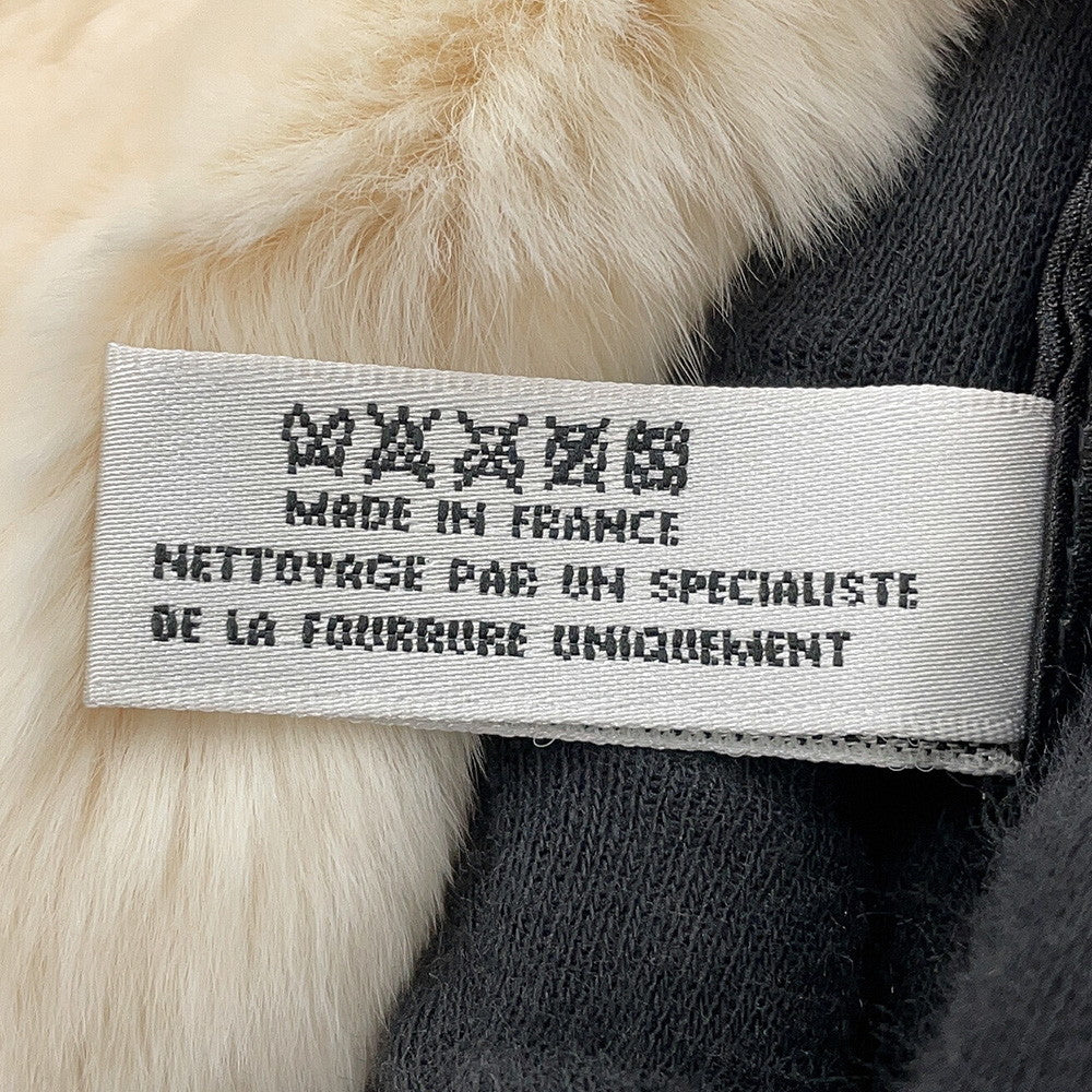 CHANEL Fur Arm Warmer Chain Shoulder Bag White/BlackA17714 Lapin 100%
