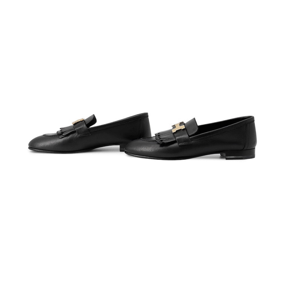 HERMES Mocassins Royale Black Leather Size 35.5