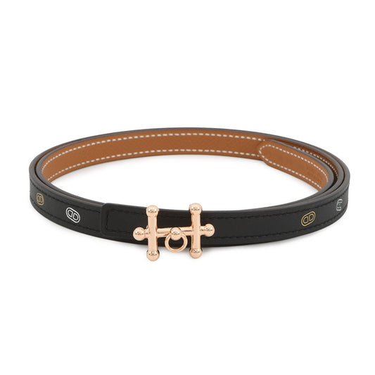 HERMES Gallopin Buckle Sur Mer Belt Black/Gold/Multicolor Swift Leather Epsom Size 90