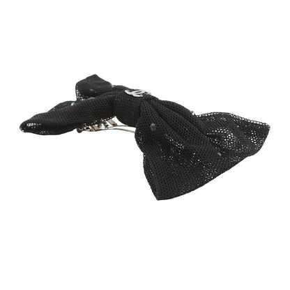 CHANEL Barrette CC Logo BlackAAA265 Cotton Metal