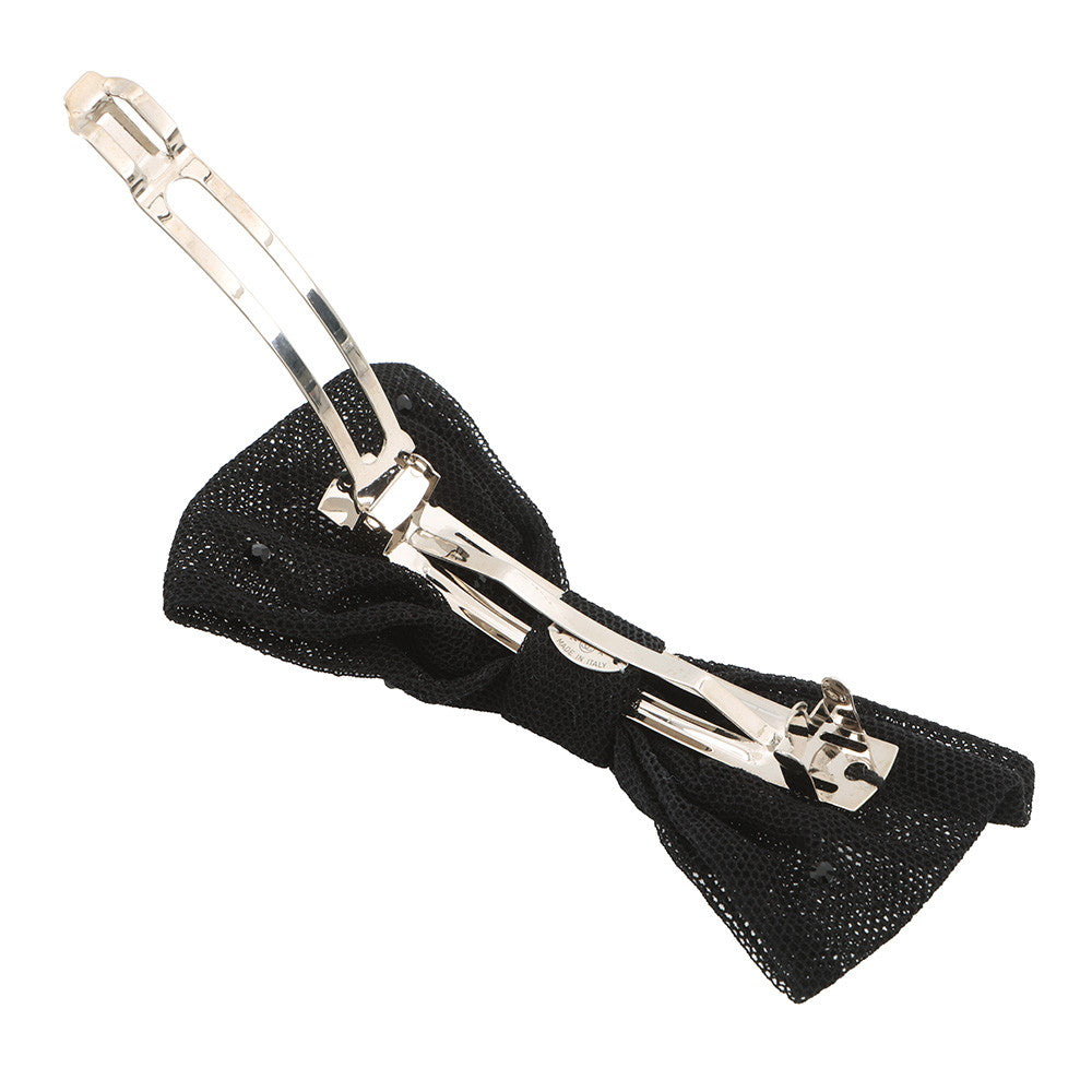 CHANEL Barrette CC Logo BlackAAA265 Cotton Metal