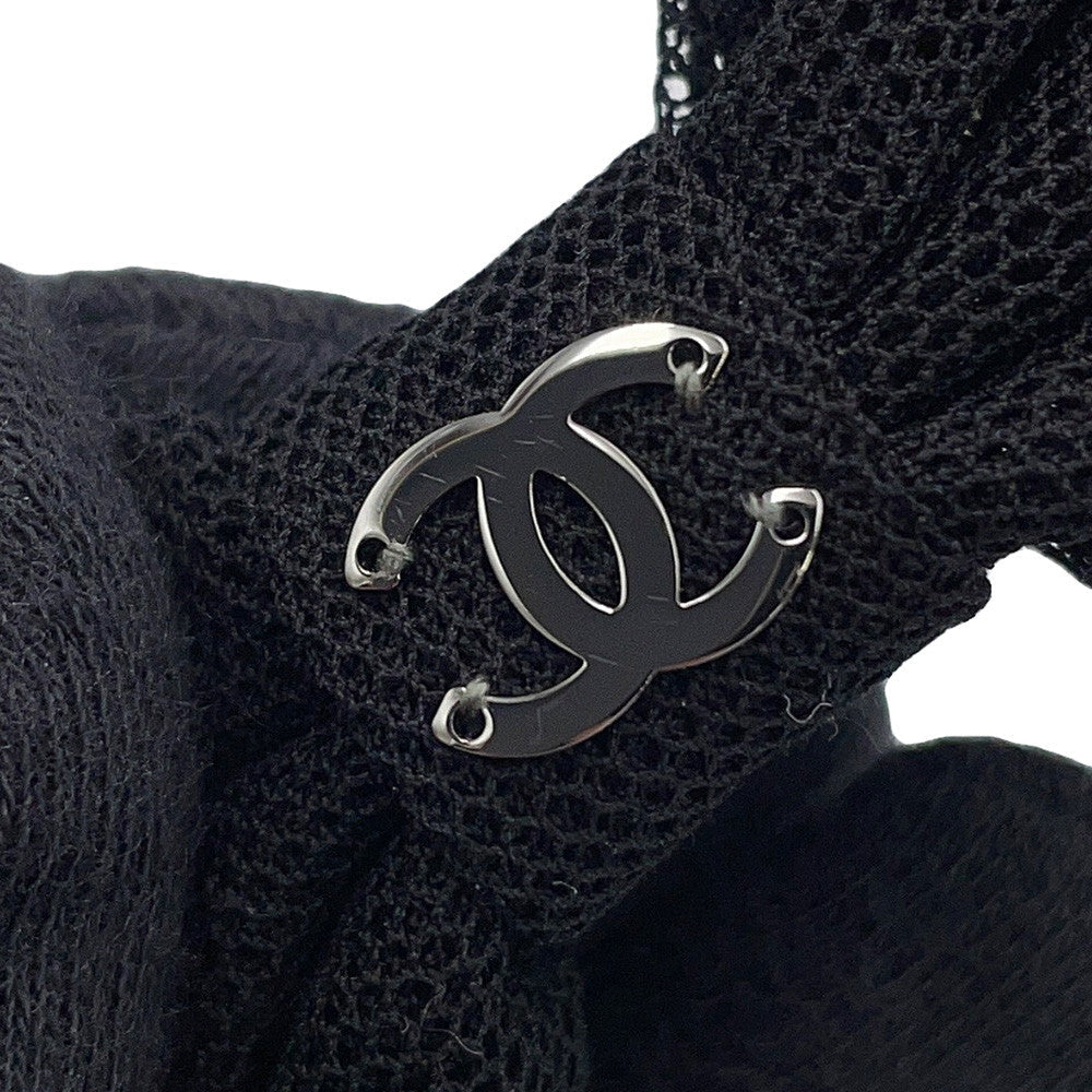 CHANEL Barrette CC Logo BlackAAA265 Cotton Metal
