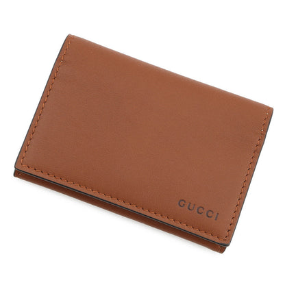 GUCCI GG Emblem GG Fabric Card Case Brown818956 Leather/GG Supreme