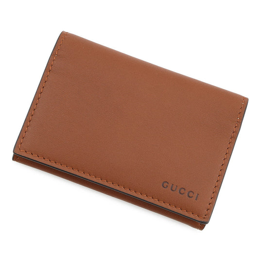 GUCCI GG Emblem GG Fabric Card Case Brown818956 Leather/GG Supreme