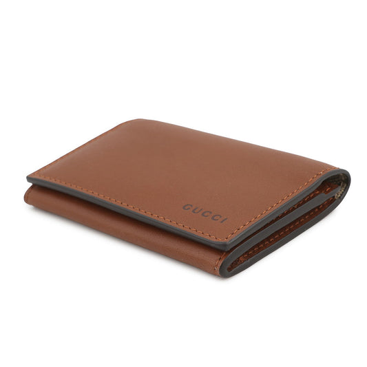 GUCCI GG Emblem GG Fabric Card Case Brown818956 Leather/GG Supreme