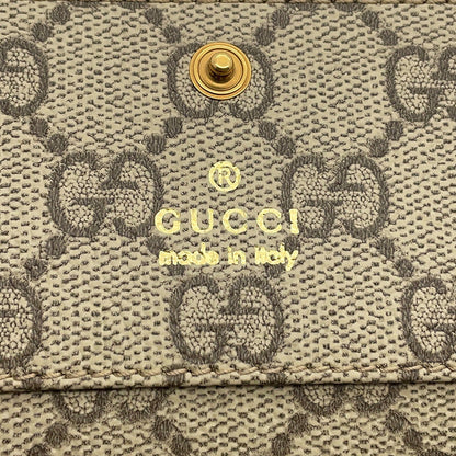 GUCCI GG Emblem GG Fabric Card Case Brown818956 Leather/GG Supreme