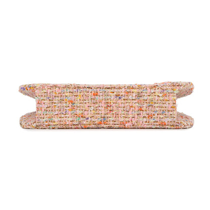 CHANEL CC Logo Chain Handbag Pink Tweed