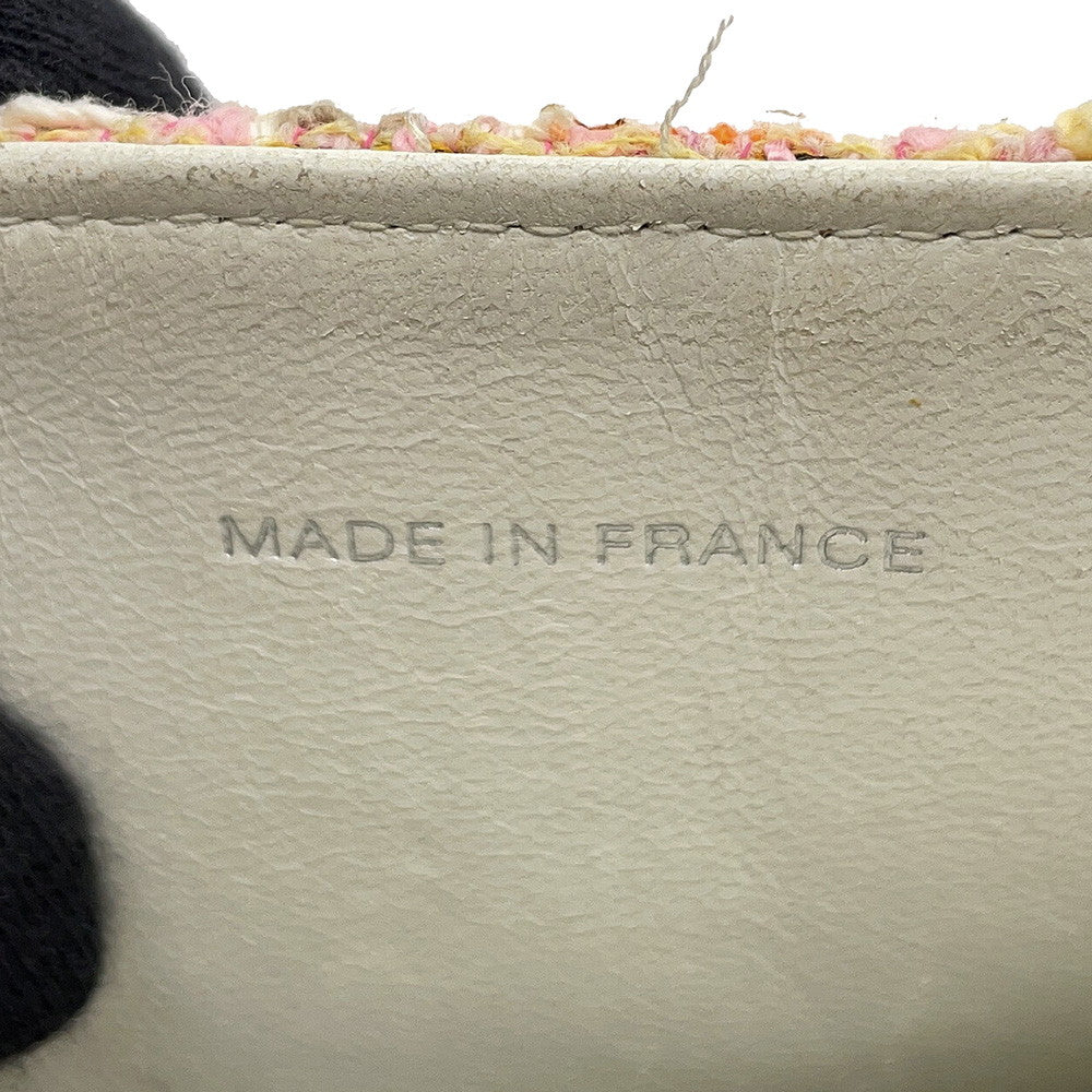 CHANEL CC Logo Chain Handbag Pink Tweed