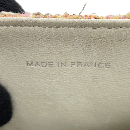 CHANEL CC Logo Chain Handbag Pink Tweed