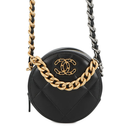 CHANEL Round ChainShoulder Bag BlackAP0945 Lambskin