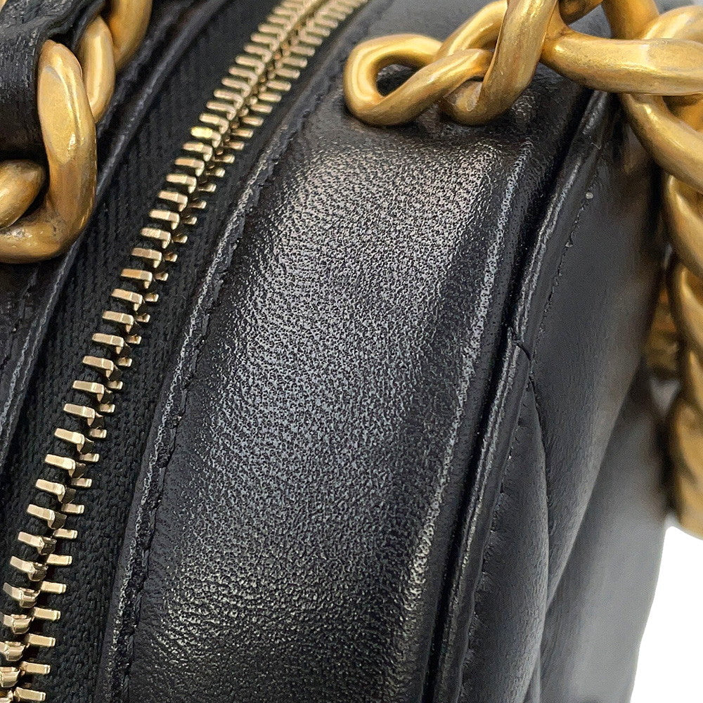 CHANEL Round ChainShoulder Bag BlackAP0945 Lambskin