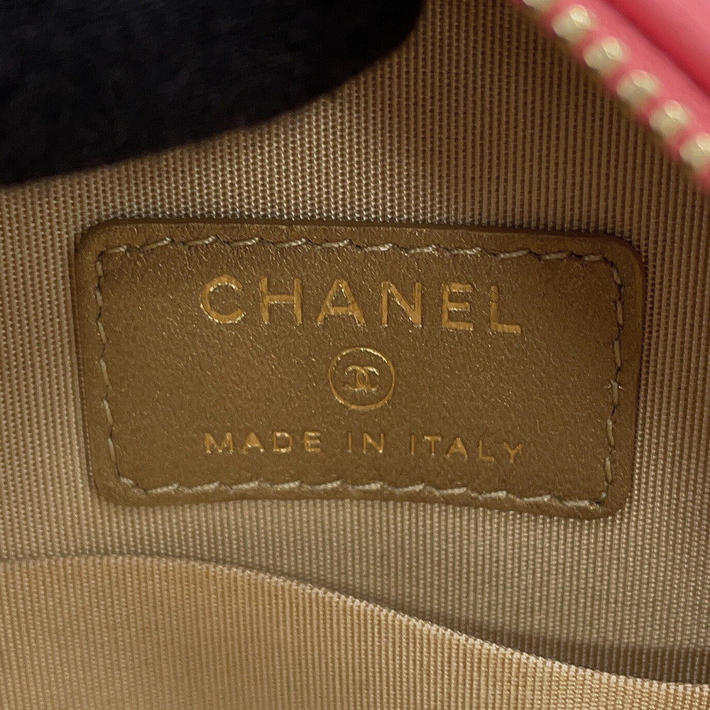 CHANEL Round Cocoball ChainShoulder Bag Pink Lambskin