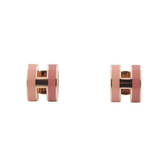 HERMES Pop Ash Rocabar Earrings Beauty Size Mini Pink Lacquer Gold Plated