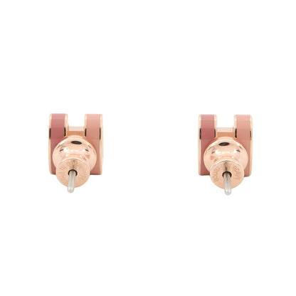 HERMES Pop Ash Rocabar Earrings Beauty Size Mini Pink Lacquer Gold Plated