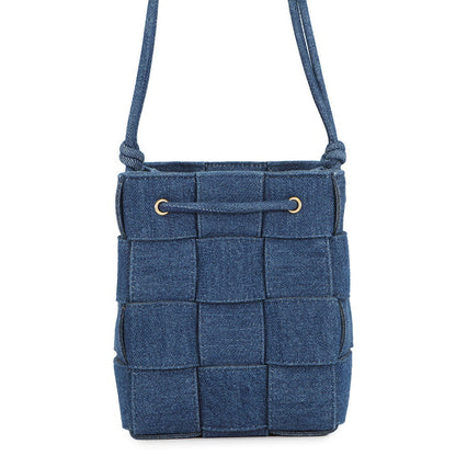 Bottega Veneta Denim Cassette Bucket Shoulder Bag Indigo743789 Denim Size Small