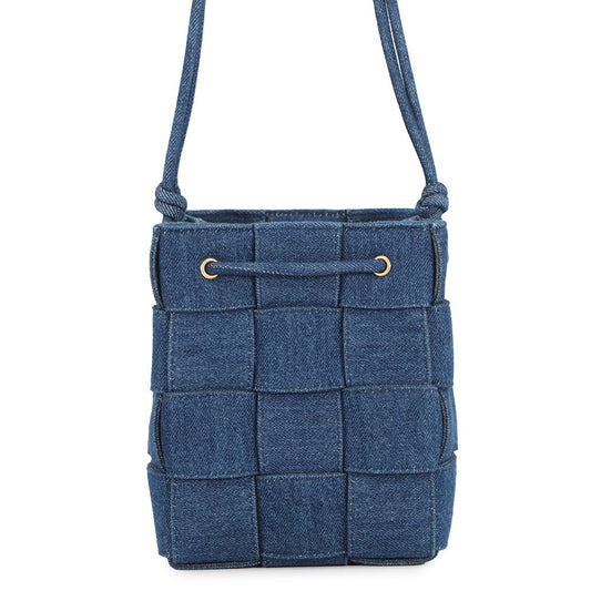 Bottega Veneta Denim Cassette Bucket Shoulder Bag Indigo743789 Denim Size Small