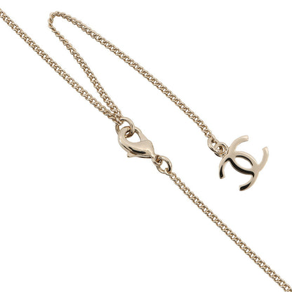 CHANEL Bambi motif long necklace Gold Metal Faux Pearl Rhinestone