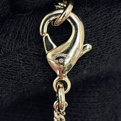 CHANEL Bambi motif long necklace Gold Metal Faux Pearl Rhinestone