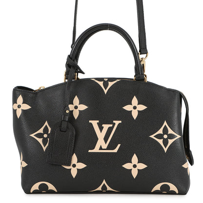 LOUIS VUITTON Petit Palais Noir/BeigeM58913 Bicolor Monogram Empreinte Leather Size PM