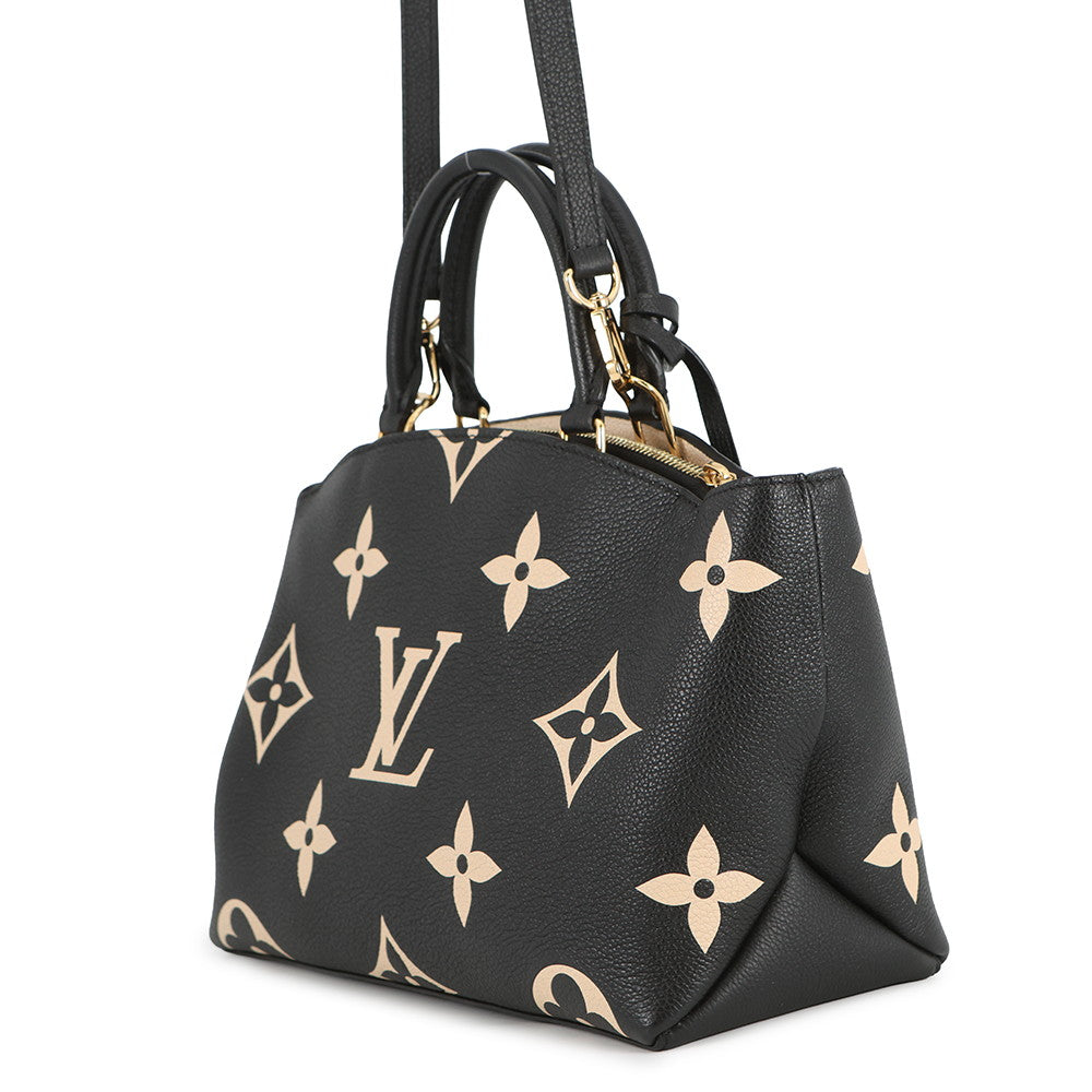 LOUIS VUITTON Petit Palais Noir/BeigeM58913 Bicolor Monogram Empreinte Leather Size PM