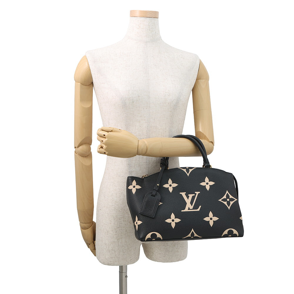 LOUIS VUITTON Petit Palais Noir/BeigeM58913 Bicolor Monogram Empreinte Leather Size PM