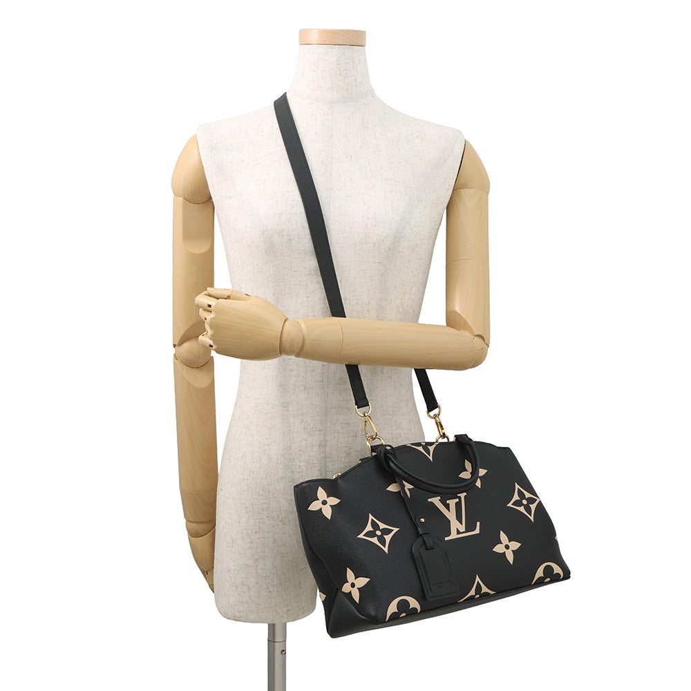LOUIS VUITTON Petit Palais Noir/BeigeM58913 Bicolor Monogram Empreinte Leather Size PM