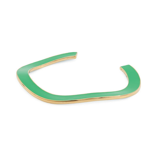 Bottega Veneta Curved Cuff Bracelet Size M Light Blue/Parakeet741013 Ag925 Enamel