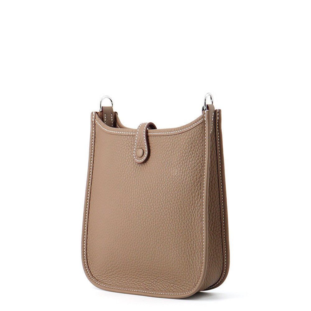 HERMES Evelyne Long Etoupe/Blue Indigo Taurillon Clemence Size TPM