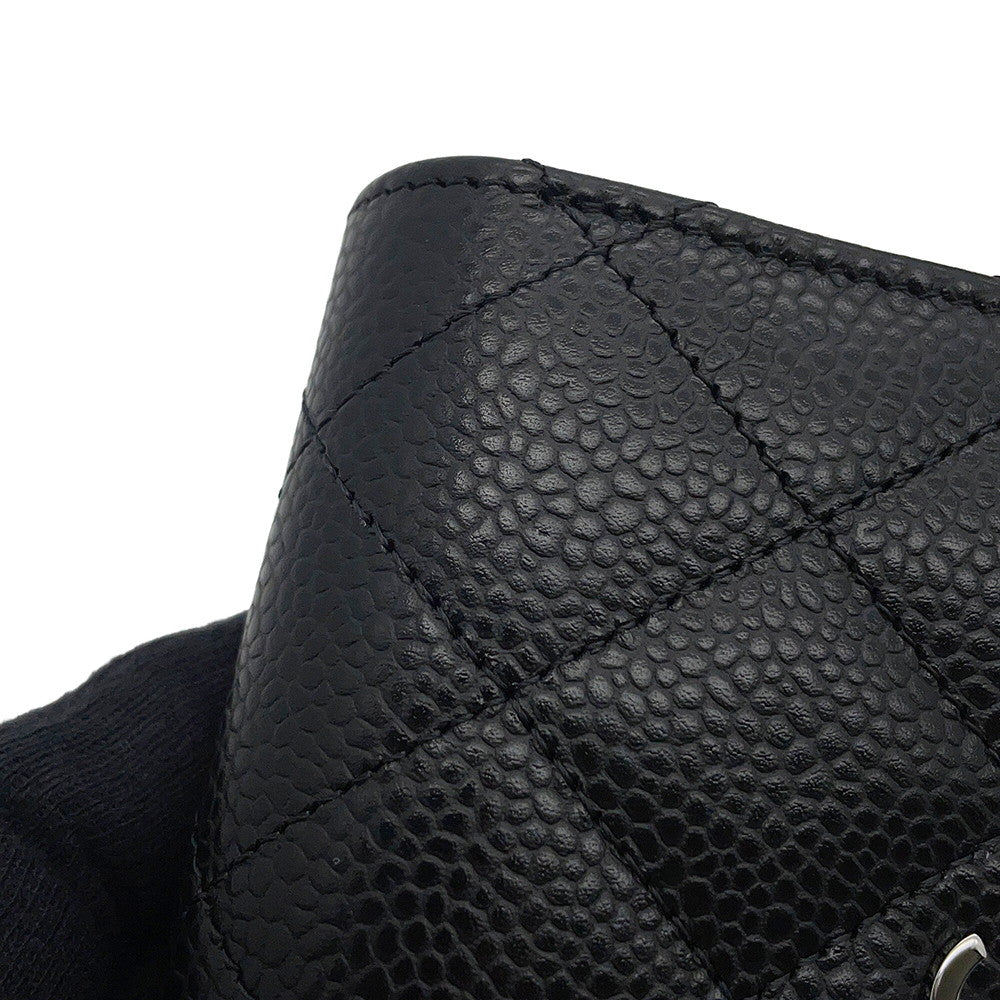 CHANEL Matelasse Classic Zip Coin Purse BlackAP0216 Caviar Leather