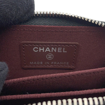 CHANEL Matelasse Classic Zip Coin Purse BlackAP0216 Caviar Leather