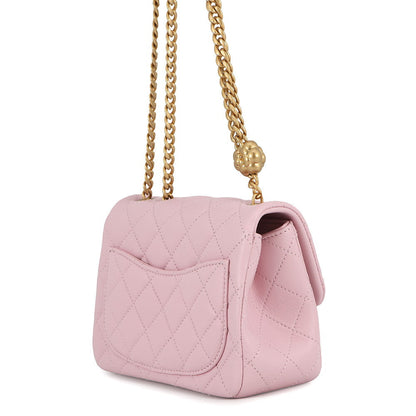 CHANEL Matelasse Camellia ChainShoulder Bag PinkAS4040 Lambskin Size Mini
