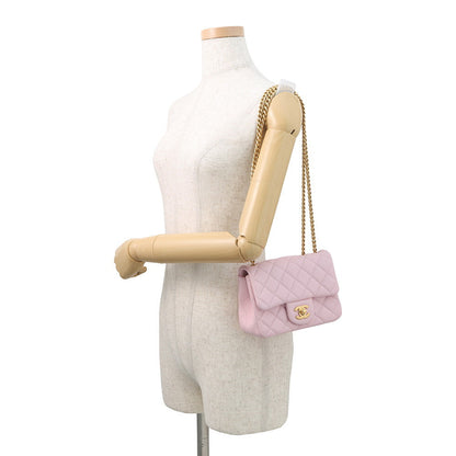 CHANEL Matelasse Camellia ChainShoulder Bag PinkAS4040 Lambskin Size Mini