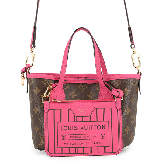 LOUIS VUITTON Neverfull・Inside Out Rose Buffalo Pondichery LeatherM12106 Monogram Grain Leather Size BB