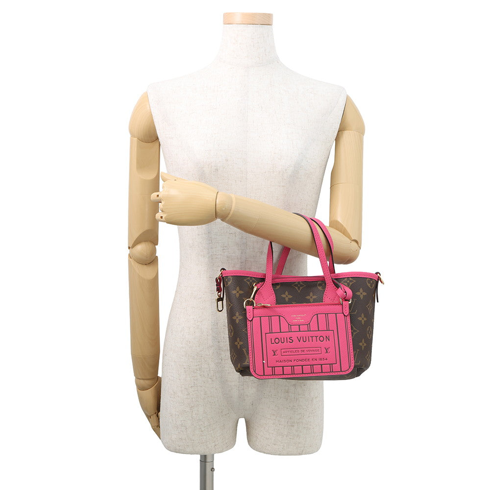 LOUIS VUITTON Neverfull・Inside Out Rose Buffalo Pondichery LeatherM12106 Monogram Grain Leather Size BB