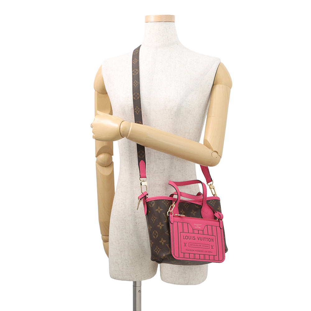 LOUIS VUITTON Neverfull・Inside Out Rose Buffalo Pondichery LeatherM12106 Monogram Grain Leather Size BB