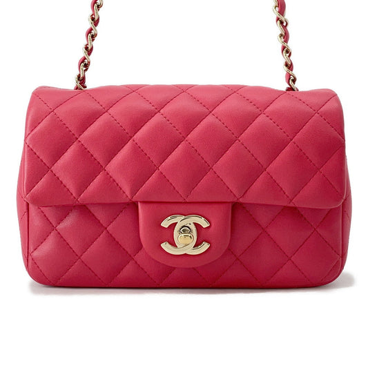 CHANEL Mini Matelasse ChainShoulder Bag PinkA69900 Lambskin Size 20
