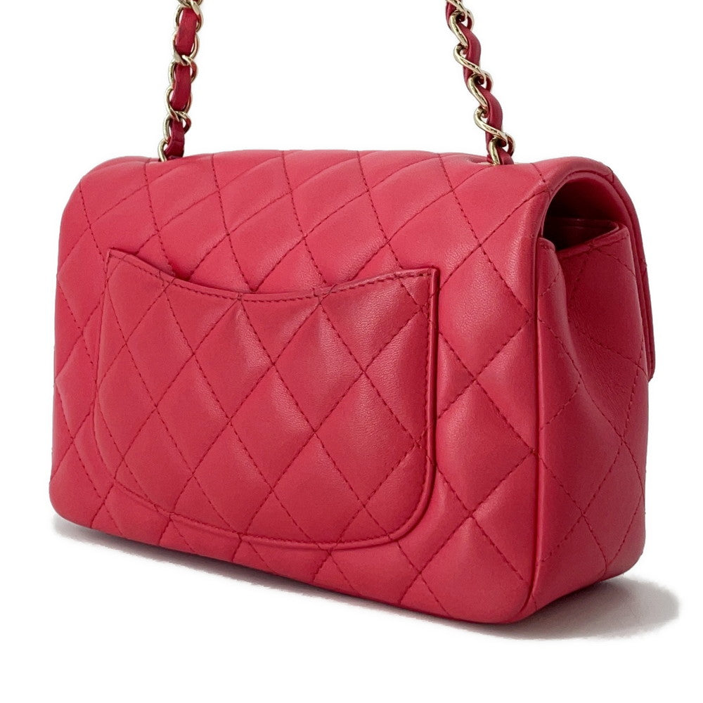 CHANEL Mini Matelasse ChainShoulder Bag PinkA69900 Lambskin Size 20