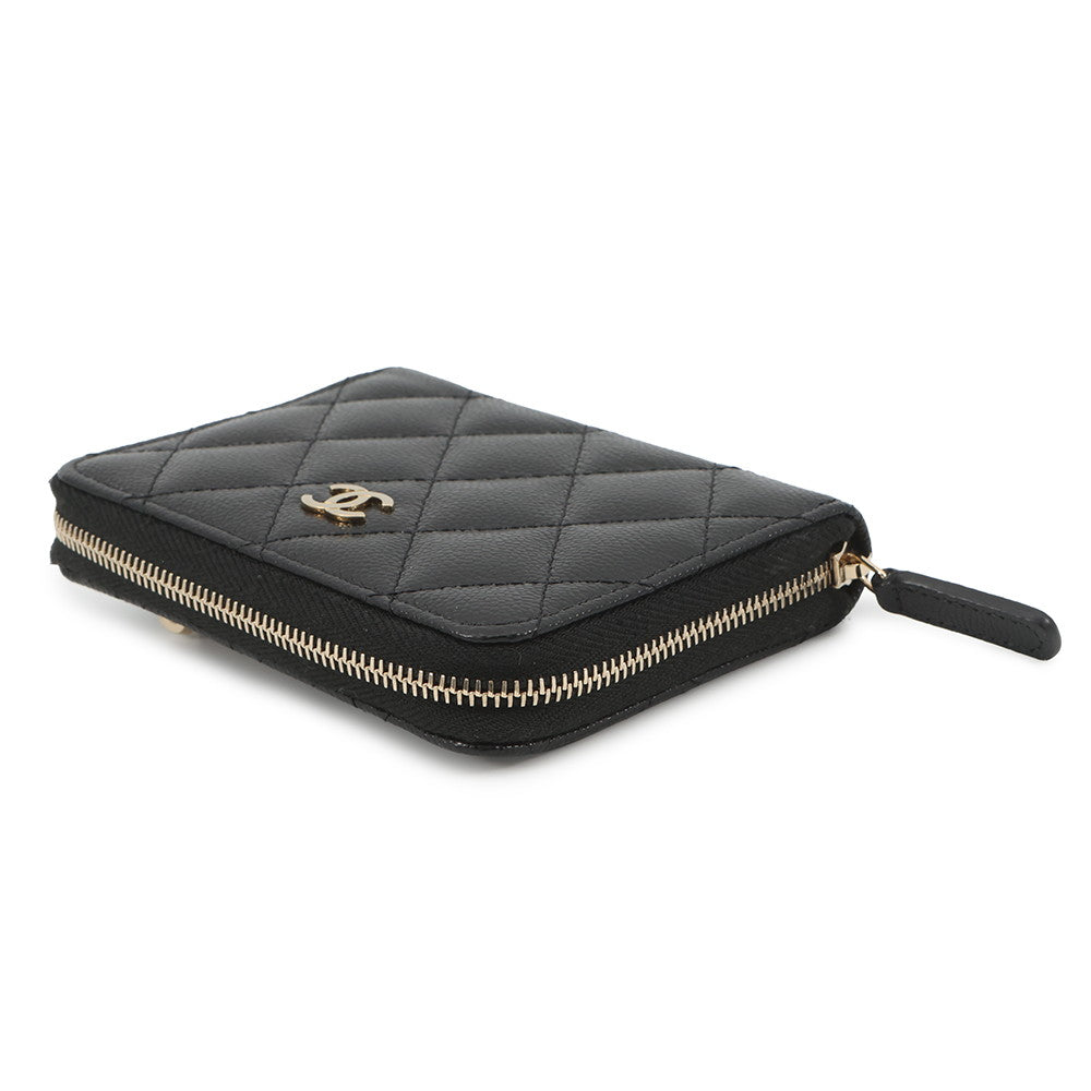 CHANEL Round zip compact wallet BlackAP4652 Caviar Leather