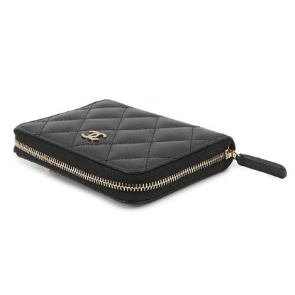 CHANEL Round zip compact wallet BlackAP4652 Caviar Leather