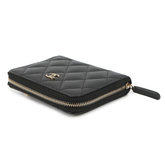 CHANEL Round zip compact wallet BlackAP4652 Caviar Leather