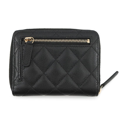 CHANEL Round zip compact wallet BlackAP4652 Caviar Leather
