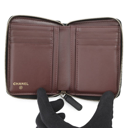 CHANEL Round zip compact wallet BlackAP4652 Caviar Leather