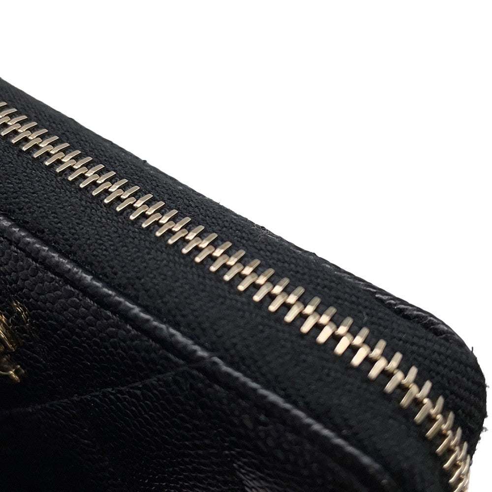 CHANEL Round zip compact wallet BlackAP4652 Caviar Leather