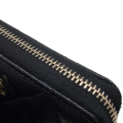 CHANEL Round zip compact wallet BlackAP4652 Caviar Leather