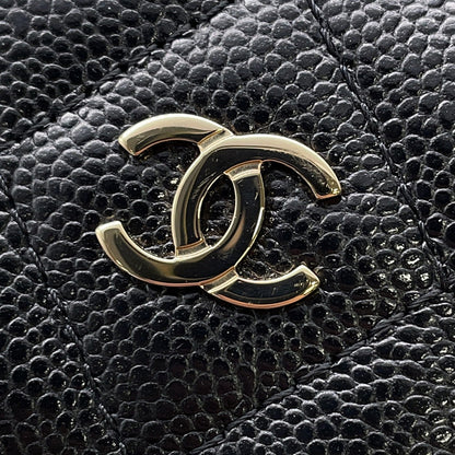 CHANEL Round zip compact wallet BlackAP4652 Caviar Leather