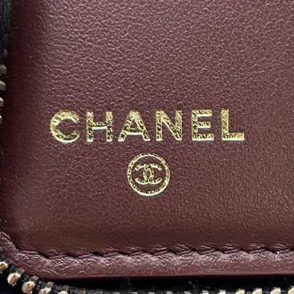 CHANEL Round zip compact wallet BlackAP4652 Caviar Leather