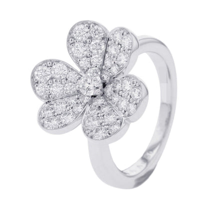 Van Cleef & Arpels Frivole Ring 1 flower Size 47/#7VCARD31648/VCARD31600 18K White Gold