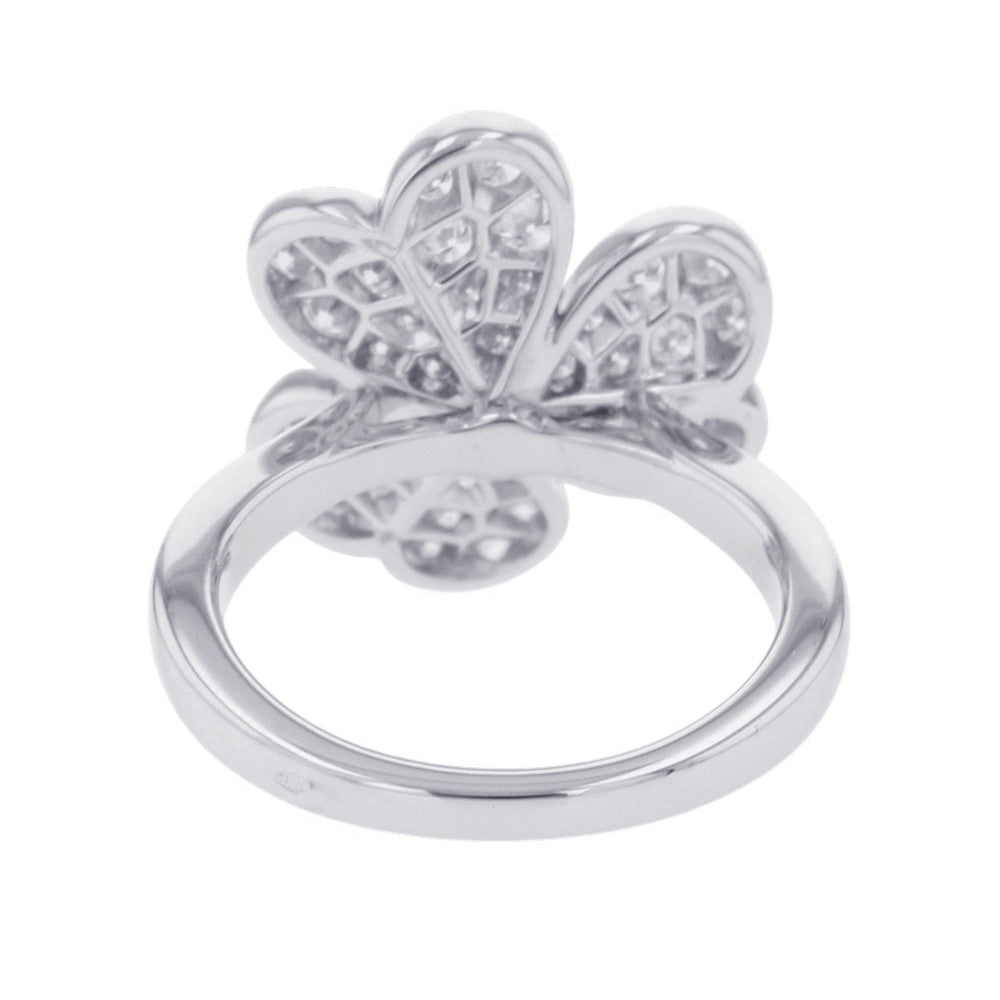Van Cleef & Arpels Frivole Ring 1 flower Size 47/#7VCARD31648/VCARD31600 18K White Gold
